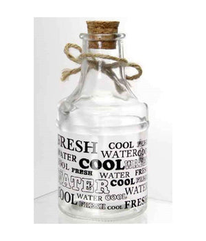 Set 6pz Bottiglia Bottiglietta In Vetro Tappo In Sughero Decorative 225cc 742293         