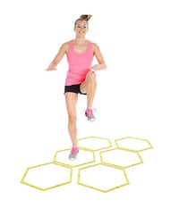 Set 6pz Cerchi Esagonali Per Allenamento Agilità  Esercizi Palestra Ostacoli 40cm         