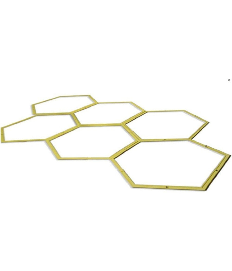 Set 6pz Cerchi Esagonali Per Allenamento Agilità  Esercizi Palestra Ostacoli 40cm         