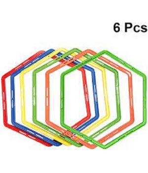 Set 6pz Cerchi Piatti Allenamento Agilità  Esagonale Per Calcio Fitness Da 50cm         