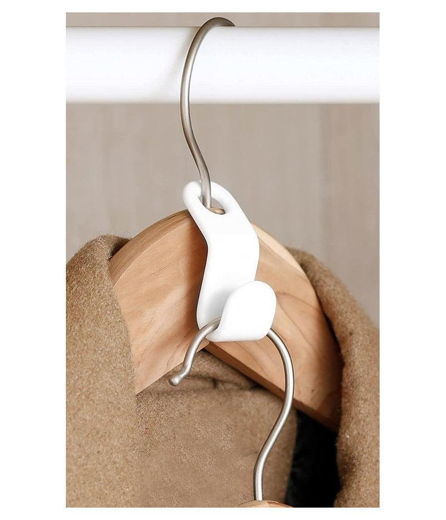 Set 6pz Connettore Appendiabiti Collegamento Ganci Grucce Appendini Salvaspazio 87355         