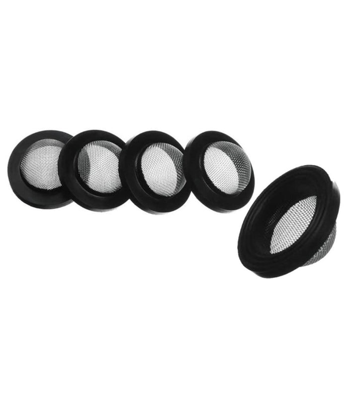 Set 6pz Guarnizioni In Gomma Nera Con Filtro A Rete Convessa In Acciaio 1/2 52445         