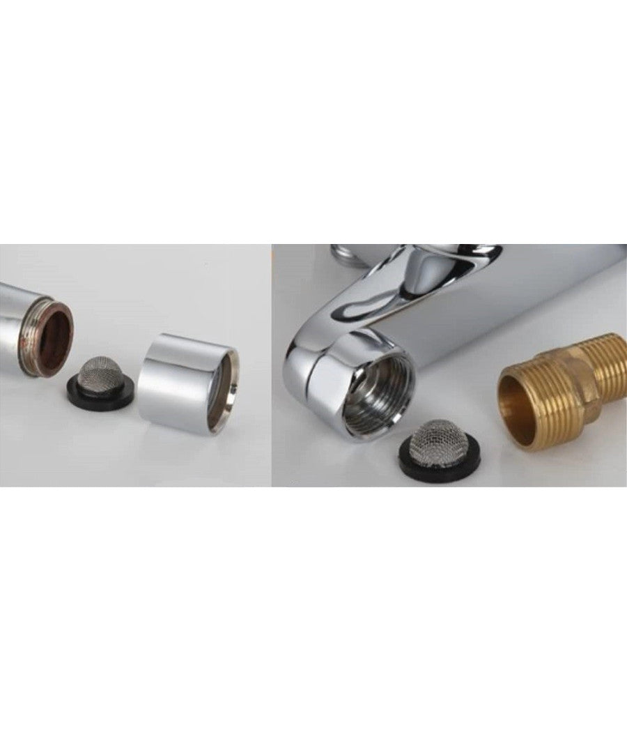 Set 6pz Guarnizioni In Gomma Nera Con Filtro A Rete Convessa In Acciaio 1/2 52445         