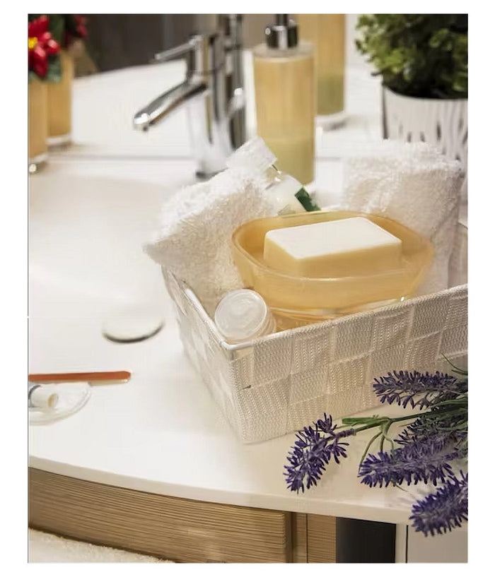 Set 6pz Scatola In Tessuto Organizer Armadio Scaffali Porta Oggetti Bianco 79067         