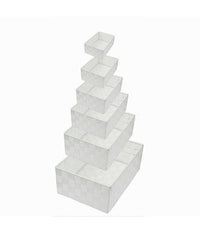 Set 6pz Scatola In Tessuto Organizer Armadio Scaffali Porta Oggetti Bianco 79067         