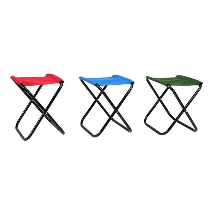 Trade Shop - Set 6pz Sgabello Camping Pesca Mini Sedia Spiaggia Pieghevole In Metallo Tessuto 020227 -        