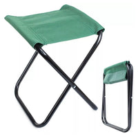 Trade Shop - Set 6pz Sgabello Camping Pesca Mini Sedia Spiaggia Pieghevole In Metallo Tessuto 020227 -        