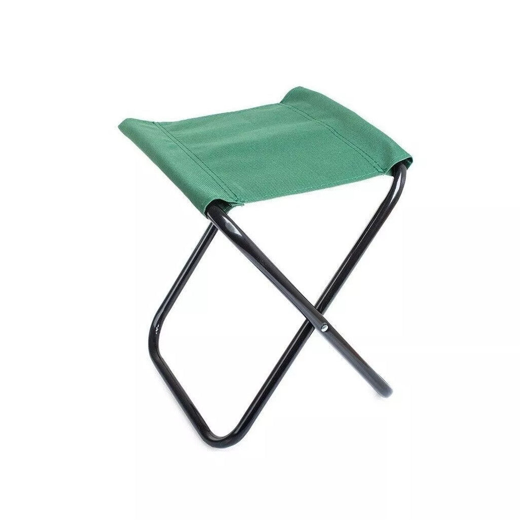Trade Shop - Set 6pz Sgabello Camping Pesca Mini Sedia Spiaggia Pieghevole In Metallo Tessuto 020227 -        