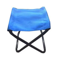Trade Shop - Set 6pz Sgabello Camping Pesca Mini Sedia Spiaggia Pieghevole In Metallo Tessuto 020227 -        