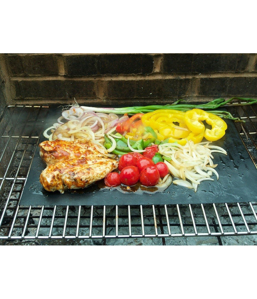 Set 6pz Tappetini In Teflon Per Griglia Barbecue 40x33 Cm Riutilizzabili 7823804         