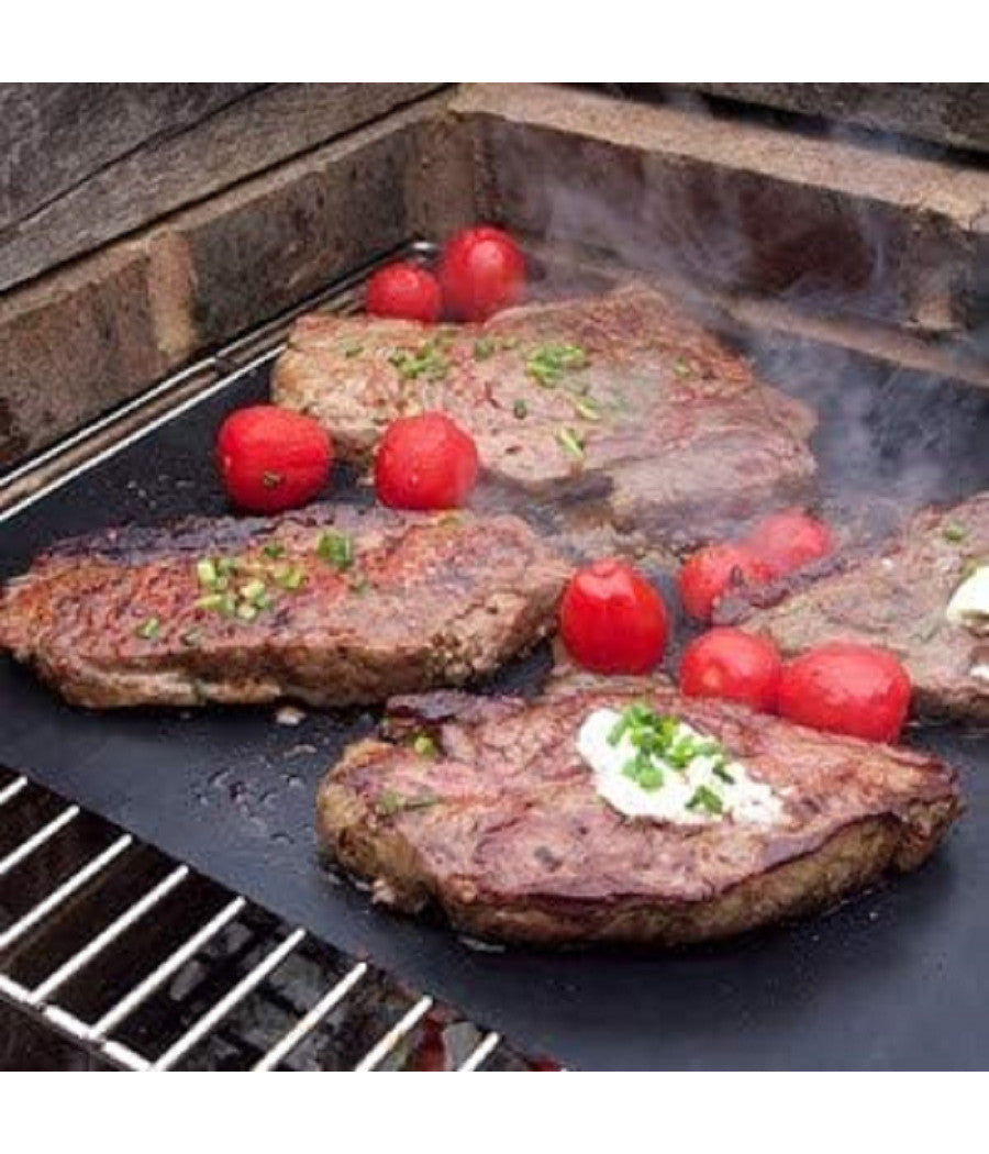 Set 6pz Tappetini In Teflon Per Griglia Barbecue 40x33 Cm Riutilizzabili 7823804         