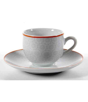 Set 6pz Tazzine Caffè + 6 Piattini Tazzina Classico Moderno Toledo Grigio 720352         