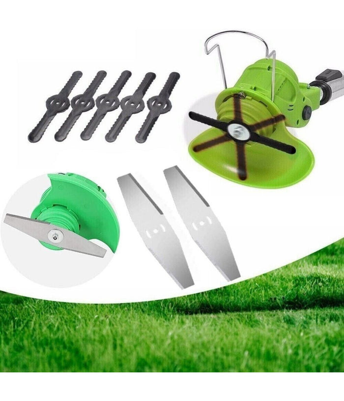 Trade Shop - Set 7 Pz Lame Di Ricambio Per Decespugliatore Tagliaerba A Batteria Art. 07393 -