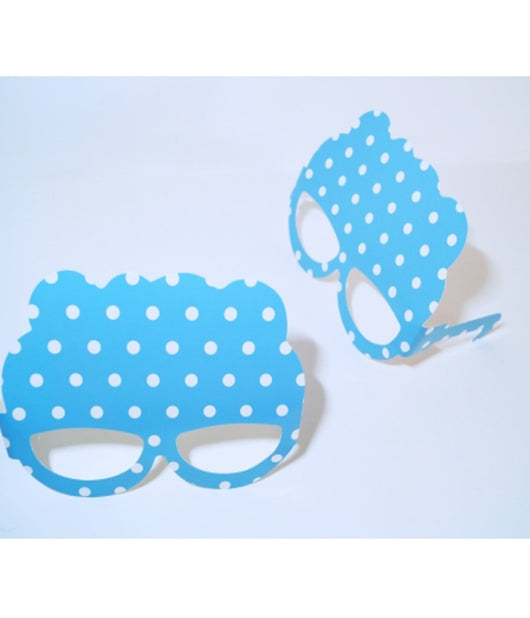 Set 72 Pezzi Occhiali Azzurro Pois Sagomati In Carta 18 Anni Compleanni         