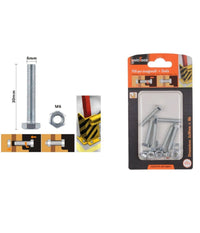 Set 7pz Vite Viti Per Esterno A Testa Esagonali 6 X 30 Mm Con Dadi Dado M6 90916         