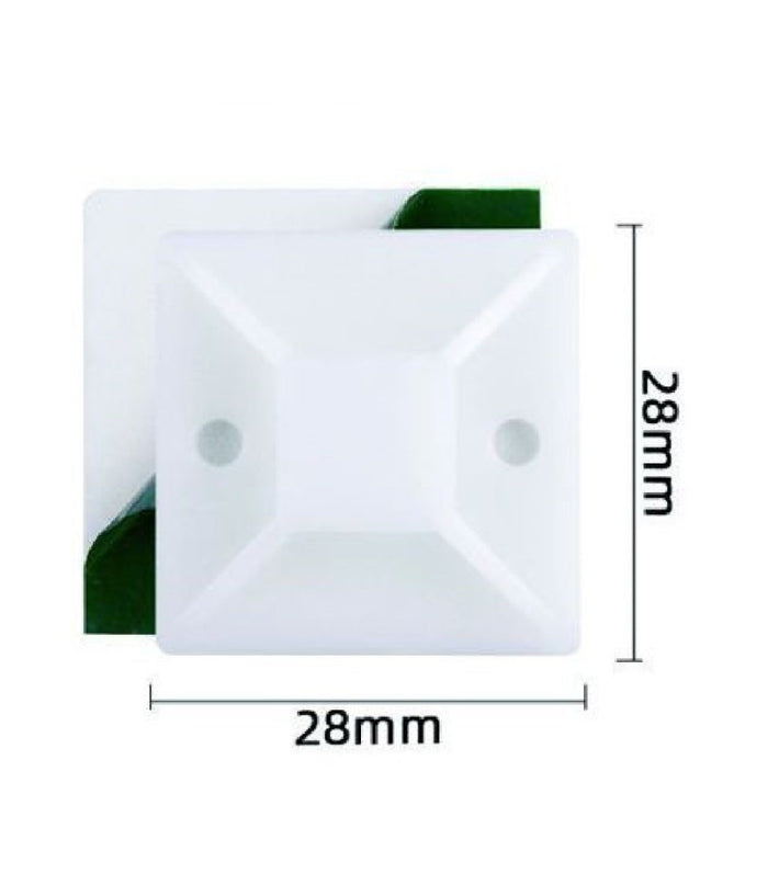 Set 8 Pezzi Basi Passante Per Fissaggio Fascette Supporto Adesivo 28x28mm 57194         