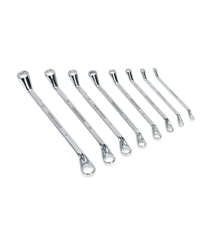 Set 8 Pezzi Chiavi Chiave Anello Anelli Ring Spanner 6 A 20 Mm 7 A 22 Mm Fisse Acciaio         