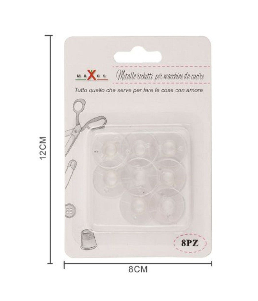 Set 8 Rocchetti Spolina Plastica Bobine Raccogli Filo Per Macchina Cucire 87533         