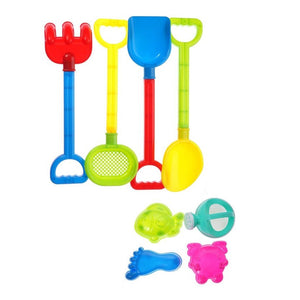 Trade Shop - Set 8pz Di Giocattoli Da Spiaggia Per Bambini Con Accessori Mare Estate Sabbiera 618567 -