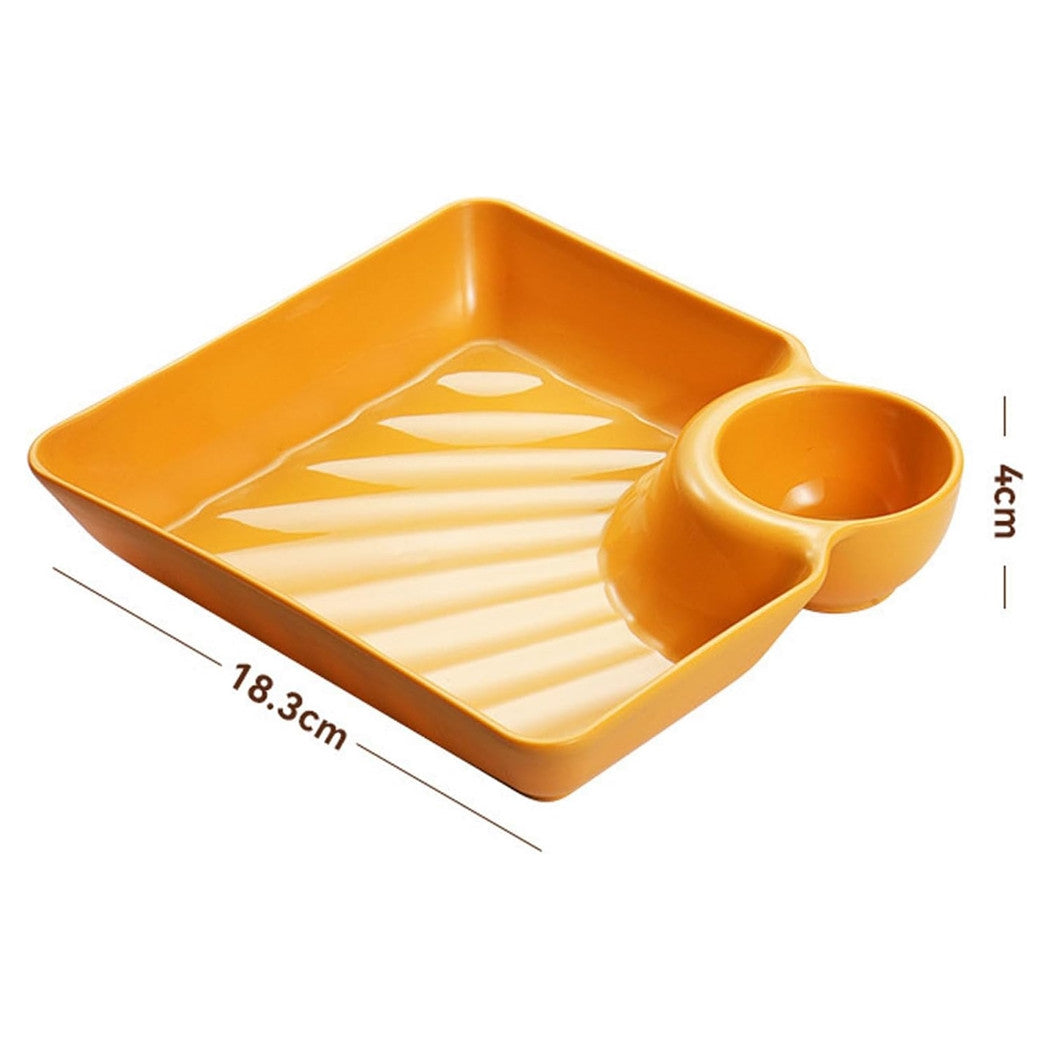 Trade Shop - Set 8pz Piatto Da Portata Multifunzione Per Salse Ciotola Immersione Per Snack Feste -
