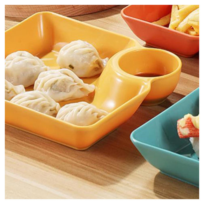 Trade Shop - Set 8pz Piatto Da Portata Multifunzione Per Salse Ciotola Immersione Per Snack Feste -