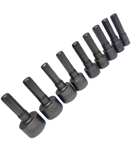 Set 9 Inserti Chiave Esagonale Per Avvitatore Chiave A Bussola Codolo Esagonale         