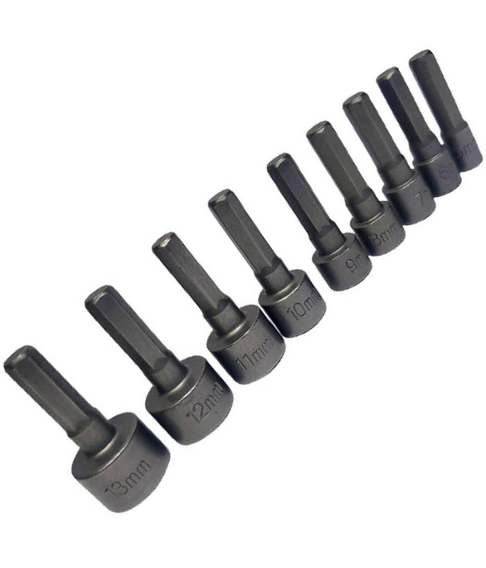 Set 9 Inserti Chiave Esagonale Per Avvitatore Chiave A Bussola Codolo Esagonale         