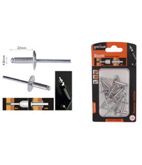 Set 9 Pezzi Rivetti Rivetto 4.8 X 22 Mm Accessori Per Bricolage Ferramenta 94984         