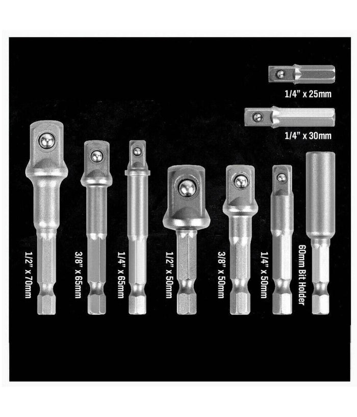 Set 9 Pz Adattatori Per Bussola 1/4" 3/8" 1/2" Per Avvitatore Trapano Sdy-96032         