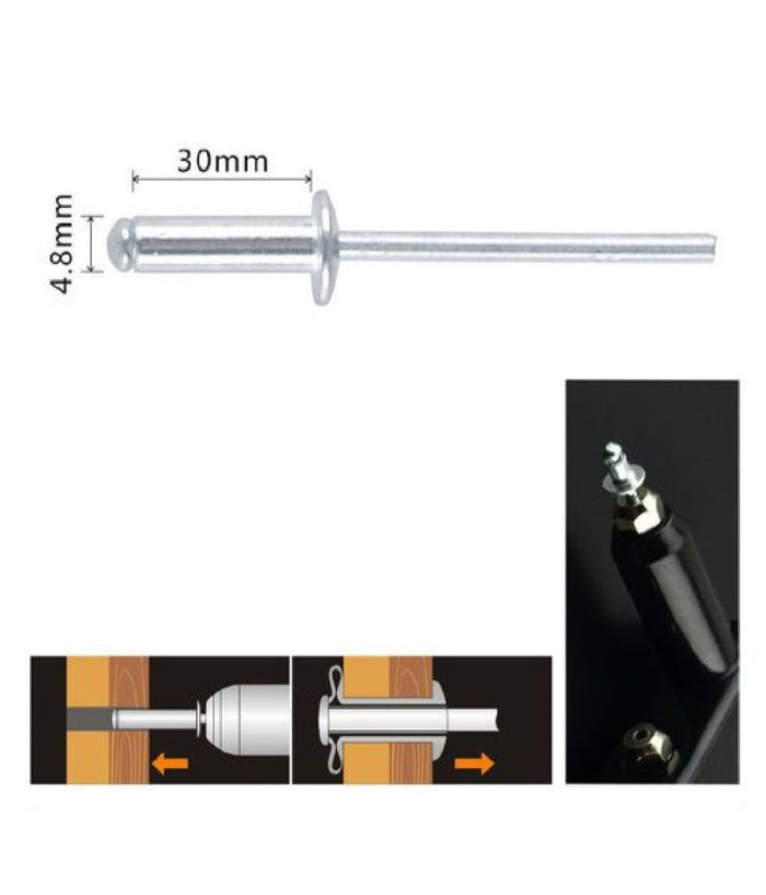 Set 9 Pz Rivetti Rivetto 4.8x30mm Accessori Bricolage Ferramenta Fai Da Te 90826         