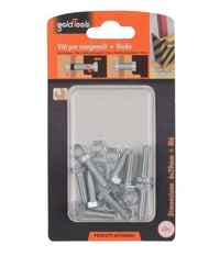 Set 9 Pz Vite Viti Per Esterno A Testa Esagonali 6 X 20mm Con Dadi Dado M6 90915         