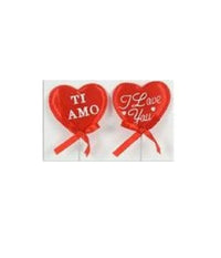 Set 9 Spilloni Cuori Con Fiocco I Love You Ti Amo Dedica San Valentino 6,5x19x1         