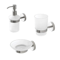 Set accessori a muro 3 pezzi in acciaio inox satinato e viti incluse  Galassia