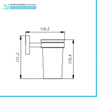 Set accessori a muro 3 pezzi in acciaio nero opaco e viti incluse  Chic Black