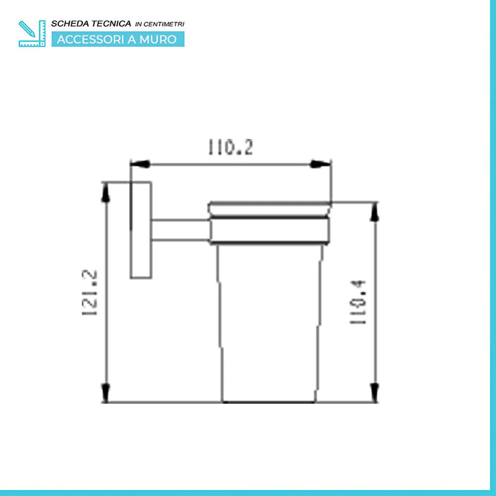 Set accessori a muro 3 pezzi in acciaio nero opaco e viti incluse  Chic Black