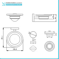 Set accessori a muro 3 pezzi in acciaio nero opaco e viti incluse  Chic Black
