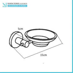 Set accessori a muro 3 pezzi in metallo cromato e ABS viti incluse Sprint