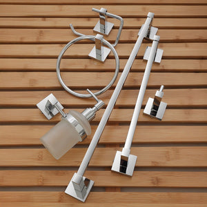 Set accessori a muro 3 pezzi in metallo cromato e viti incluse  Rock