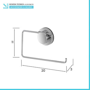 Set accessori a muro 4 pezzi in acciaio fissaggio con ventosa  Dinamik