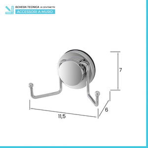 Set accessori a muro 4 pezzi in acciaio fissaggio con ventosa  Dinamik