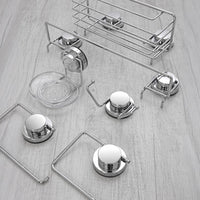 Set accessori a muro 4 pezzi in acciaio fissaggio con ventosa  Dinamik