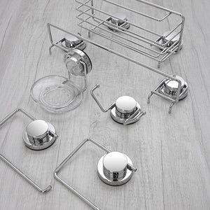 Set accessori a muro 4 pezzi in acciaio fissaggio con ventosa  Dinamik