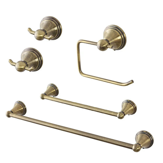 Set accessori a muro 5 pezzi in acciaio con finitura bronzo e viti incluse  Iris
