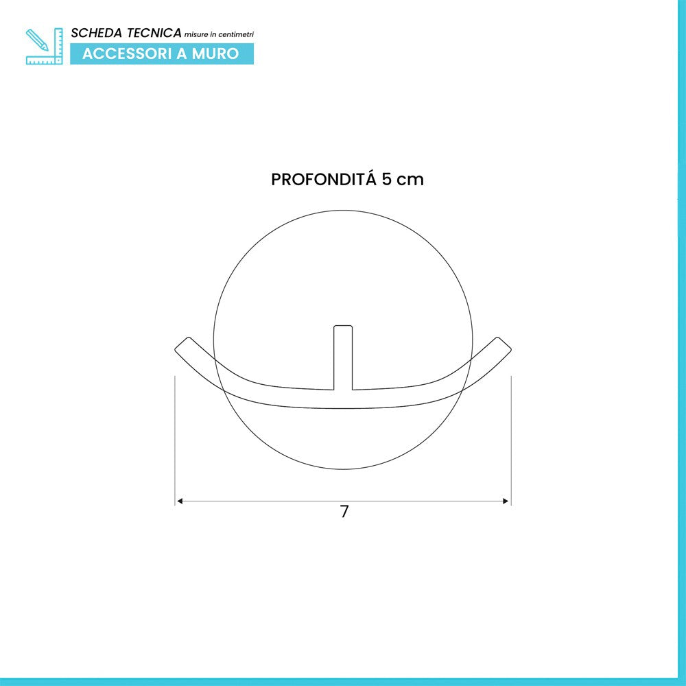 Set accessori a muro 5 pezzi in acciaio cromato e viti incluse  Bora
