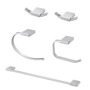 Set accessori a muro 5 pezzi in acciaio cromato e viti incluse Futura