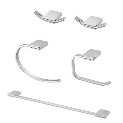 Set accessori a muro 5 pezzi in acciaio cromato e viti incluse Futura