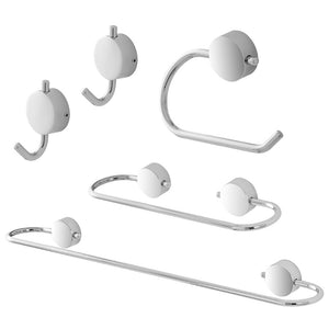 Set accessori a muro 5 pezzi in acciaio cromato e viti incluse  Plaza