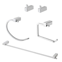 Set accessori a muro 5 pezzi in acciaio cromato e viti incluse  Unica