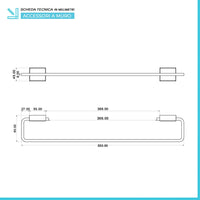 Set accessori a muro 5 pezzi in acciaio cromato e viti incluse  Velvet