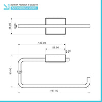 Set accessori a muro 5 pezzi in acciaio cromato e viti incluse  Velvet